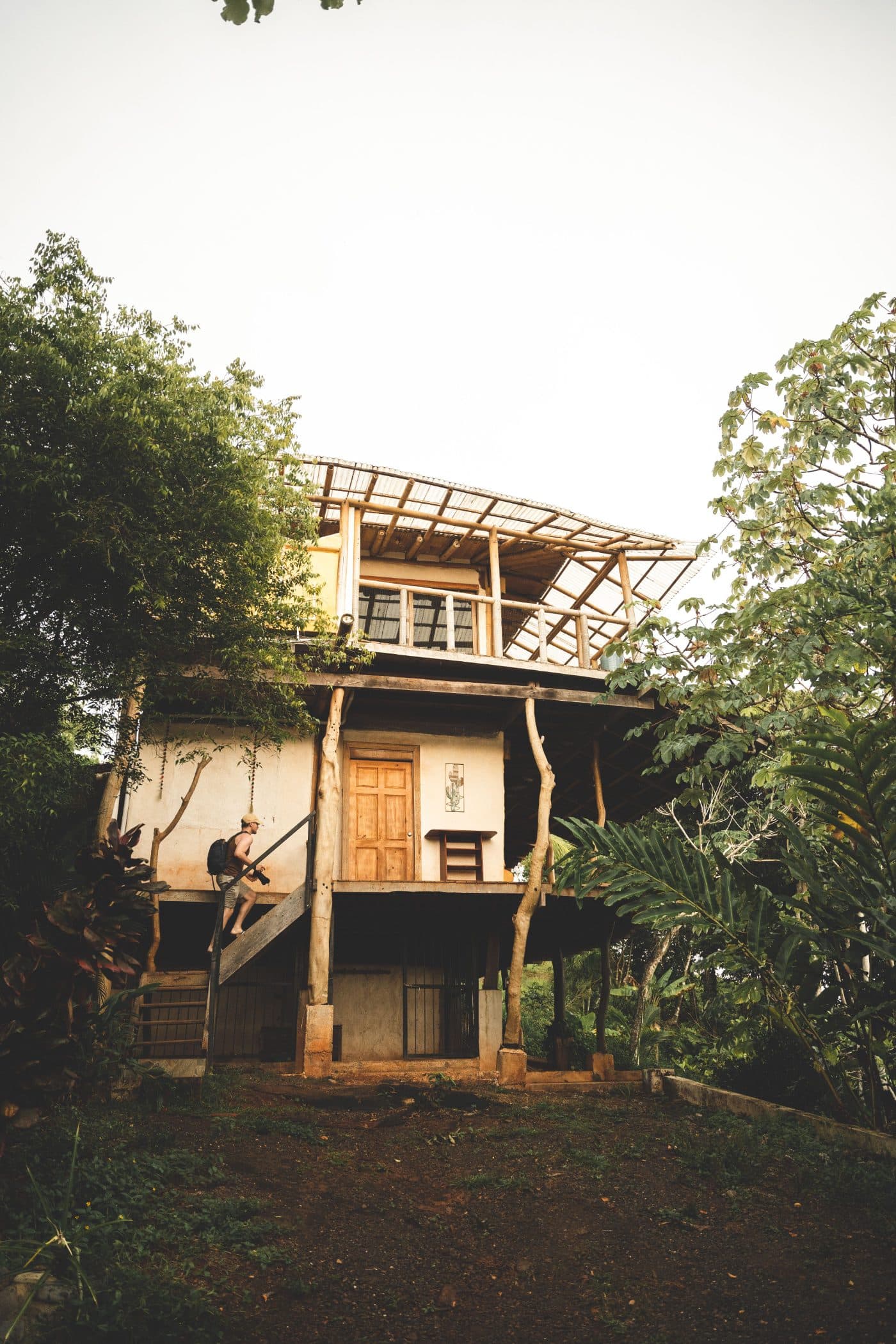 Raised wooden house in the jungle